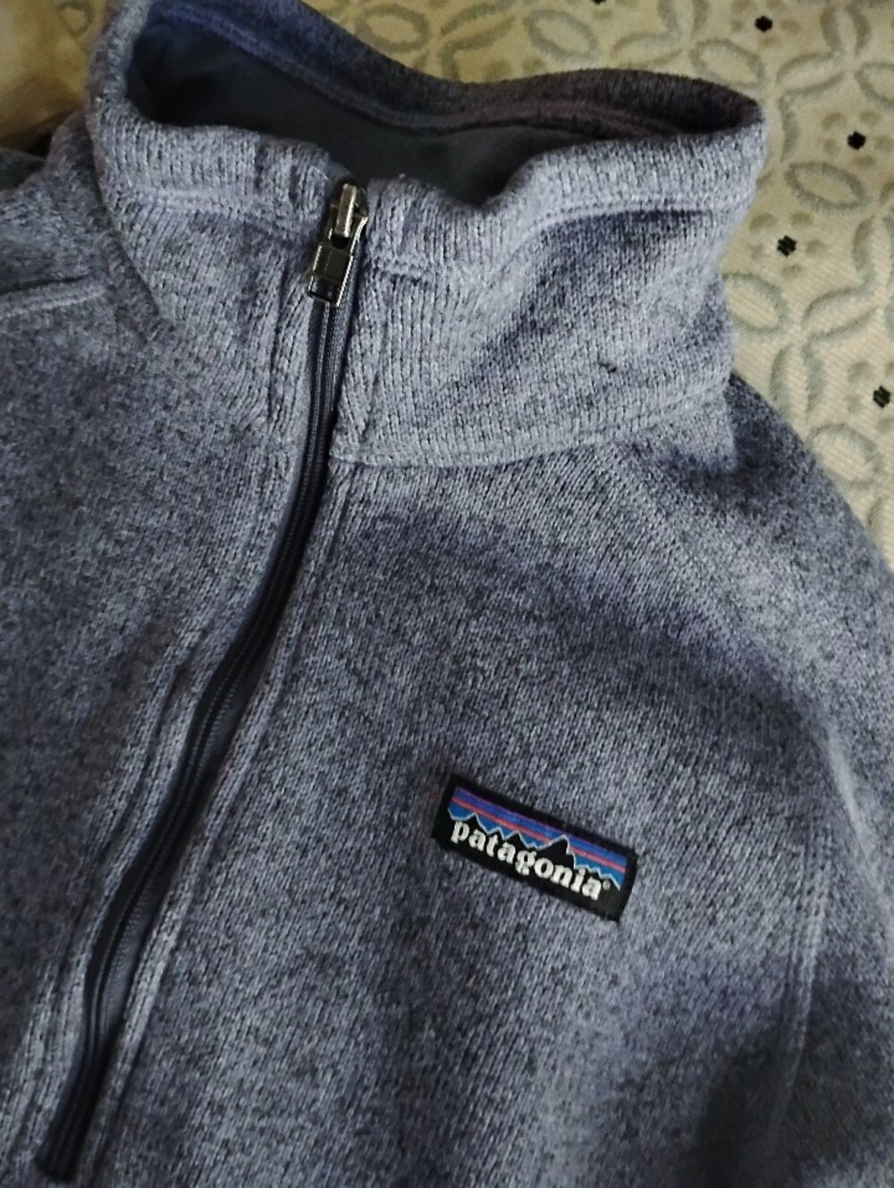 Patagonia Women's Quarter-Zip Fleece Pullover - Heather Navy - Picture 2 of 3
